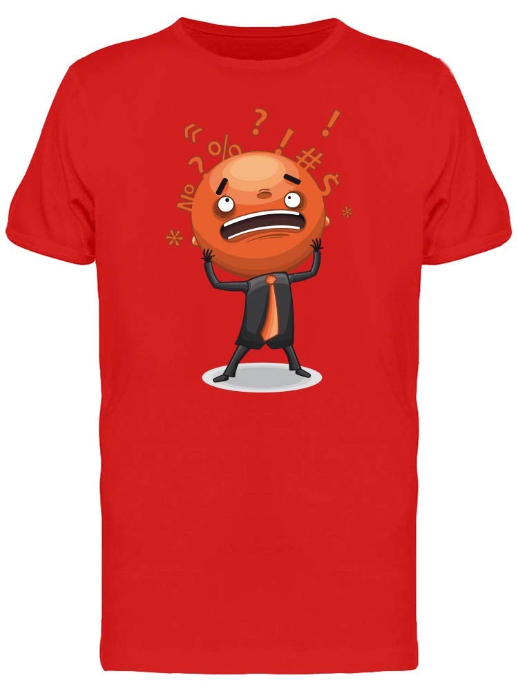 Funny Orange Ball Man in Panic T-Shirt for Men | Trendy Graphic Tee | Perfect for Casual Wear, Parties & Gifts