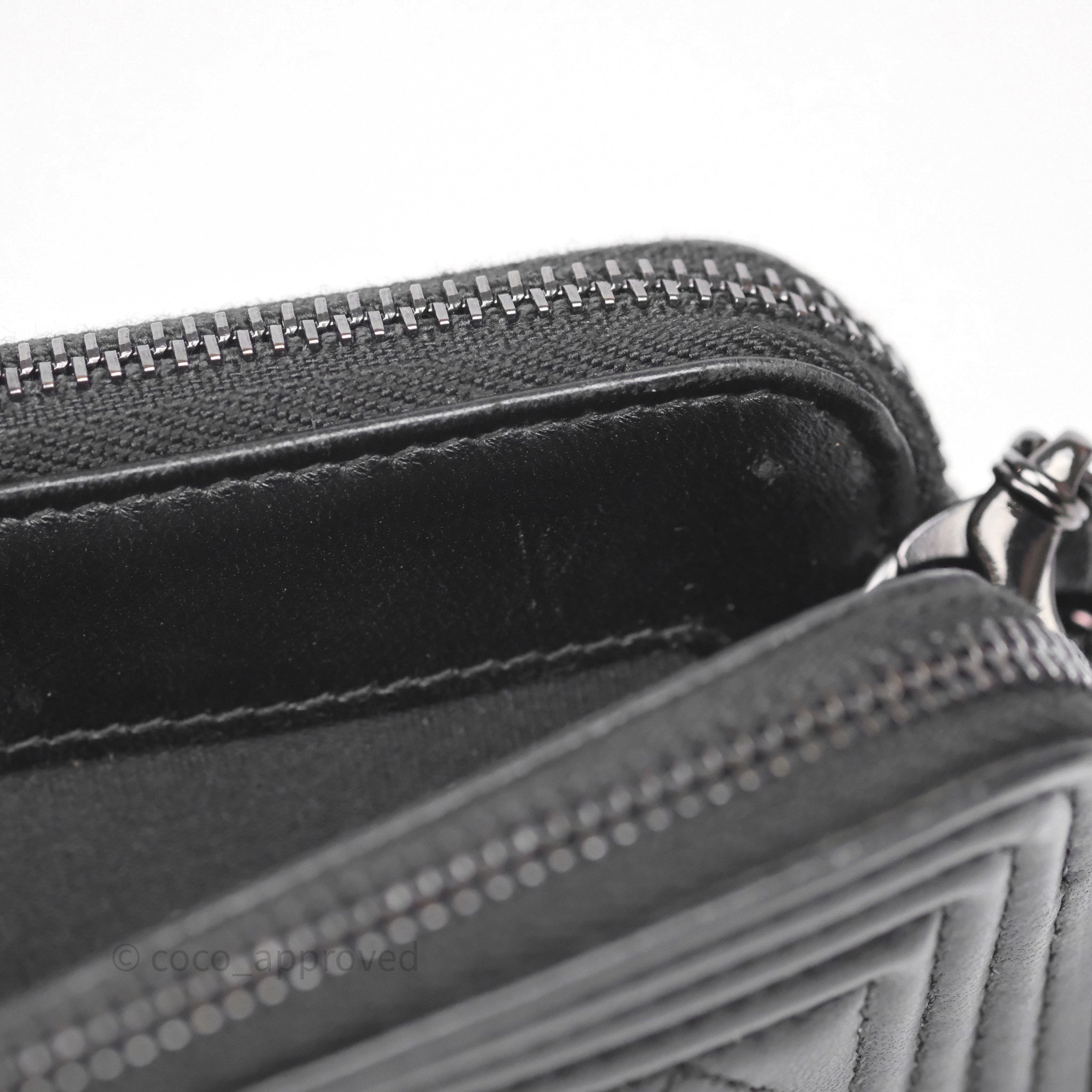Chanel Boy Double Zip Clutch On Chain So Black Lambskin Leather Crossbody Bag - Perfect for Evening Parties, Date Nights & Luxury Fashion Accessories