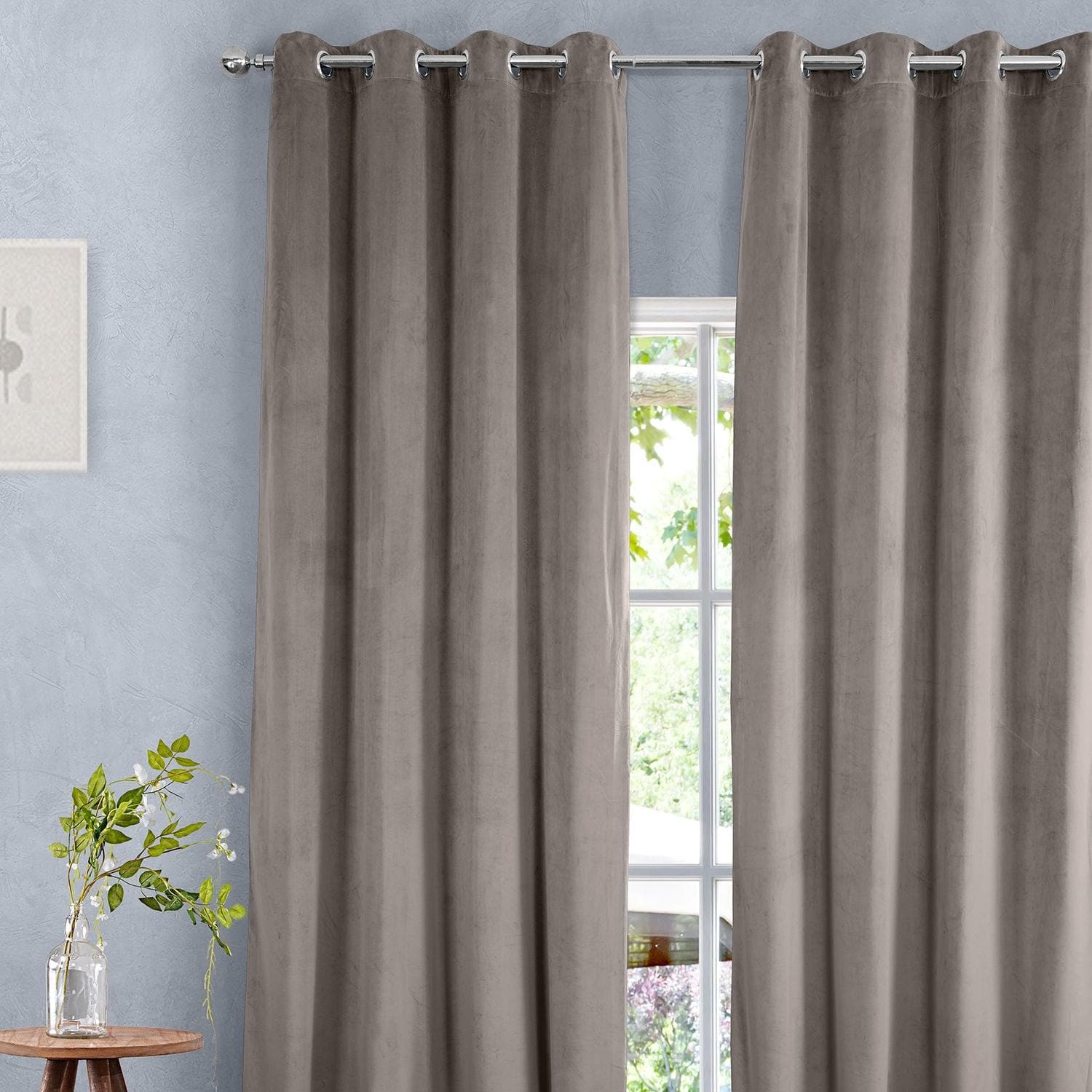 Custom Taupe Plush Velvet Curtains - Blackout Drapes for Living Room & Bedroom - Heritage Gallery Collection - Soft Luxury Window Treatments for Home Decor