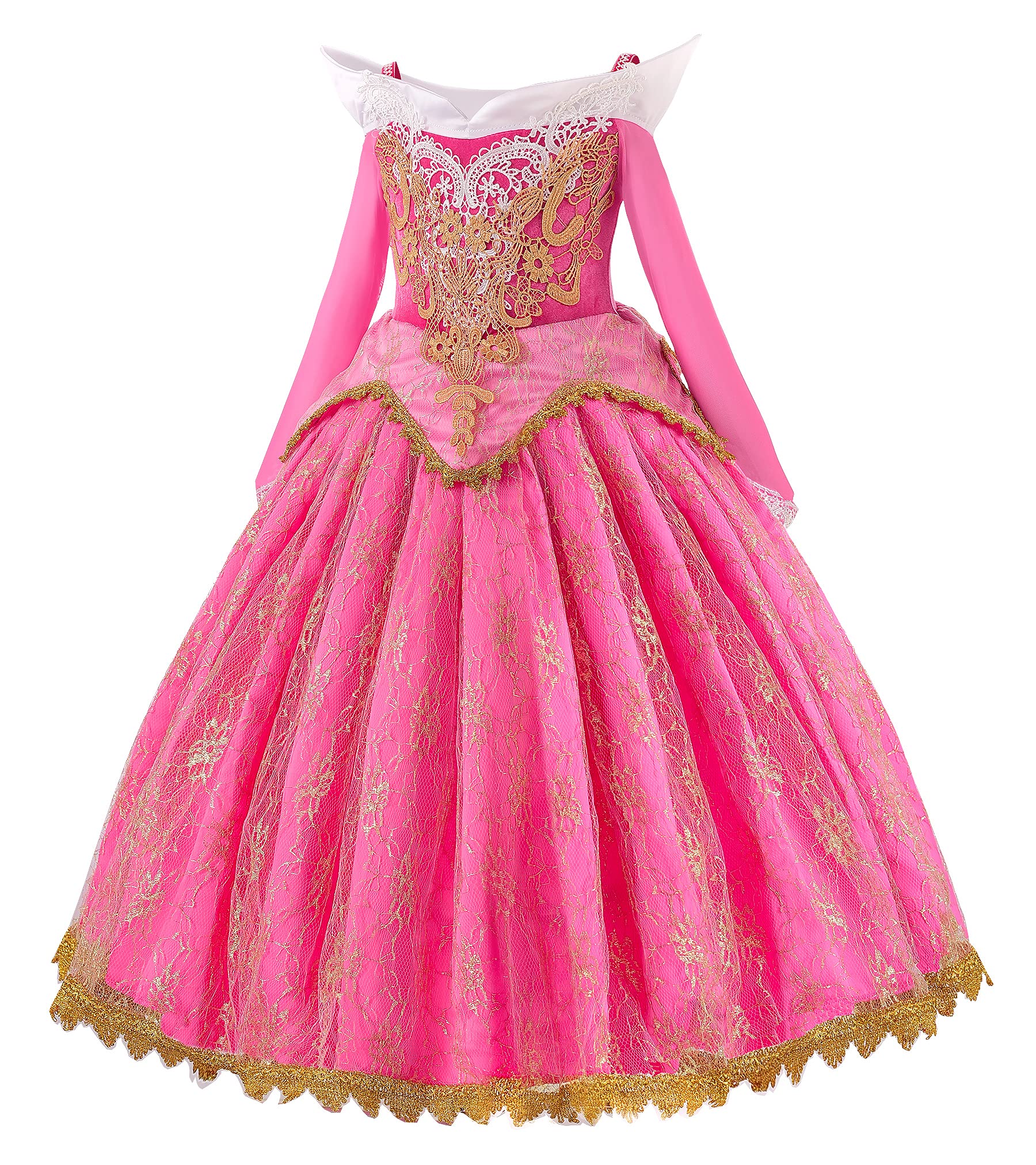 Girls Princess Costume Off Shoulder Dress with Accessories - Halloween Party, Birthday, Dress Up & Pretend Play