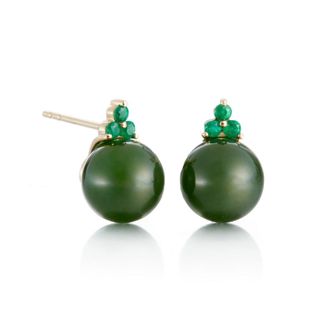 Madison Earrings - Green Nephrite Jade & Emerald Gemstone Jewelry for Women | Elegant Gift for Weddings, Parties & Special Occasions