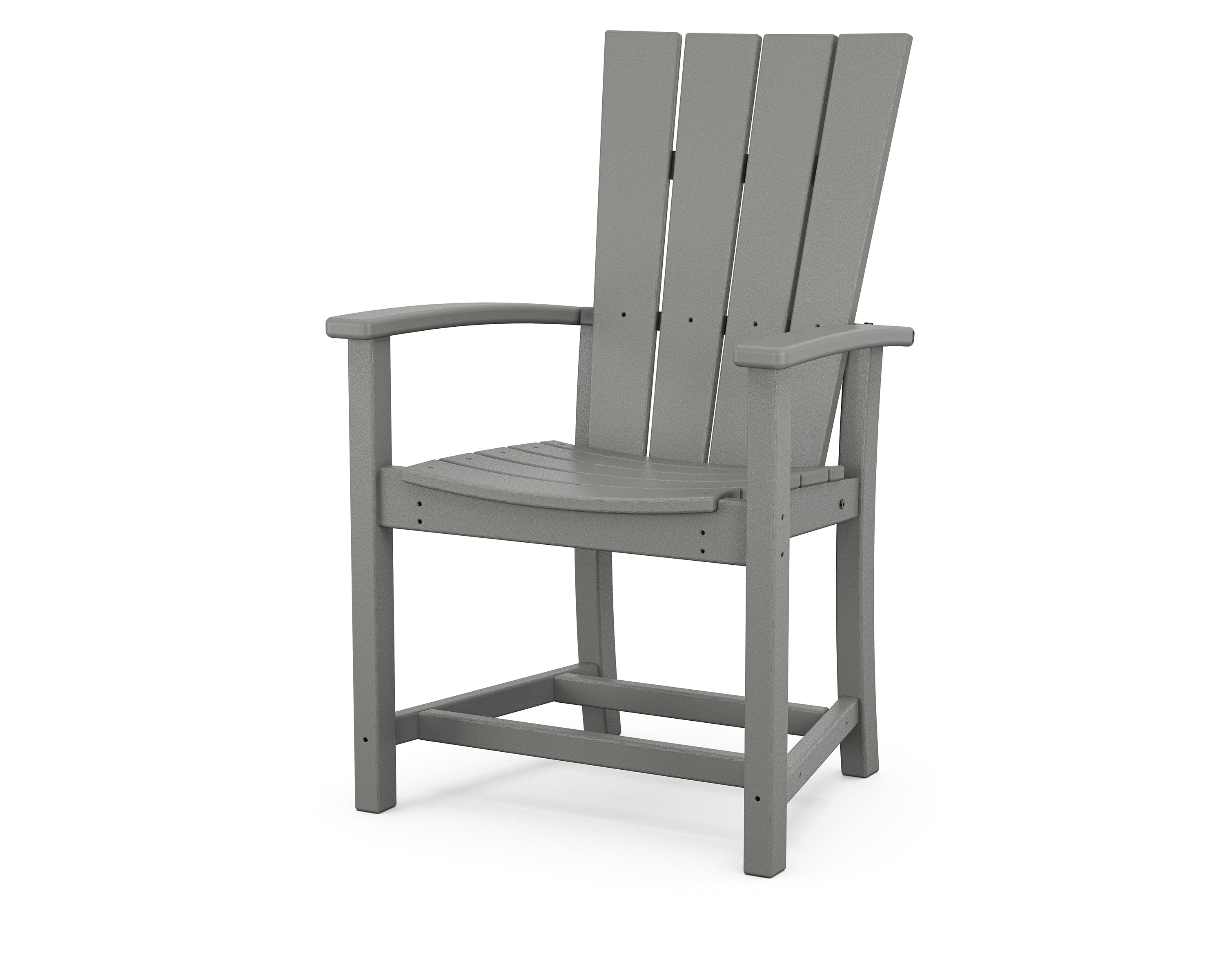 POLYWOOD Quattro Adirondack Dining Chair - Outdoor Patio Furniture, All-Weather Resin, Comfortable Seating for Garden, Poolside & Backyard (Set of 2, White)