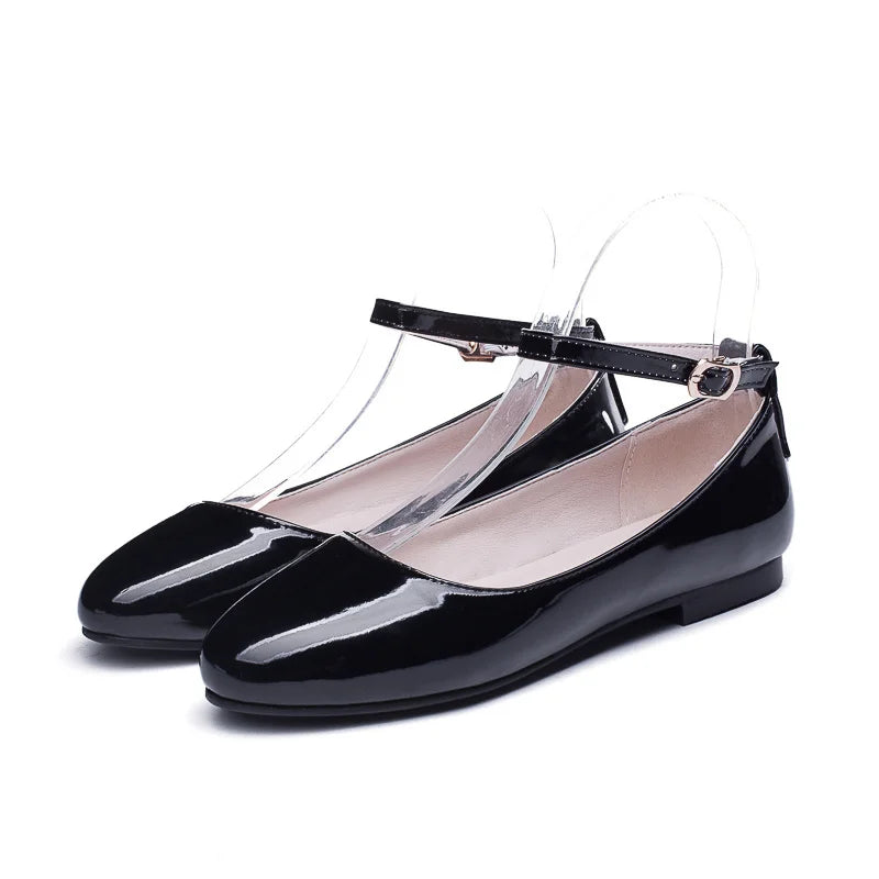 Spring Women's Flat Loafers - Casual Elegant Shoes with Ankle Straps | Red, Pink & White Footwear | Perfect for Daily Wear, Office & Dance Parties | Comfortable Slip-On Shoes for Women