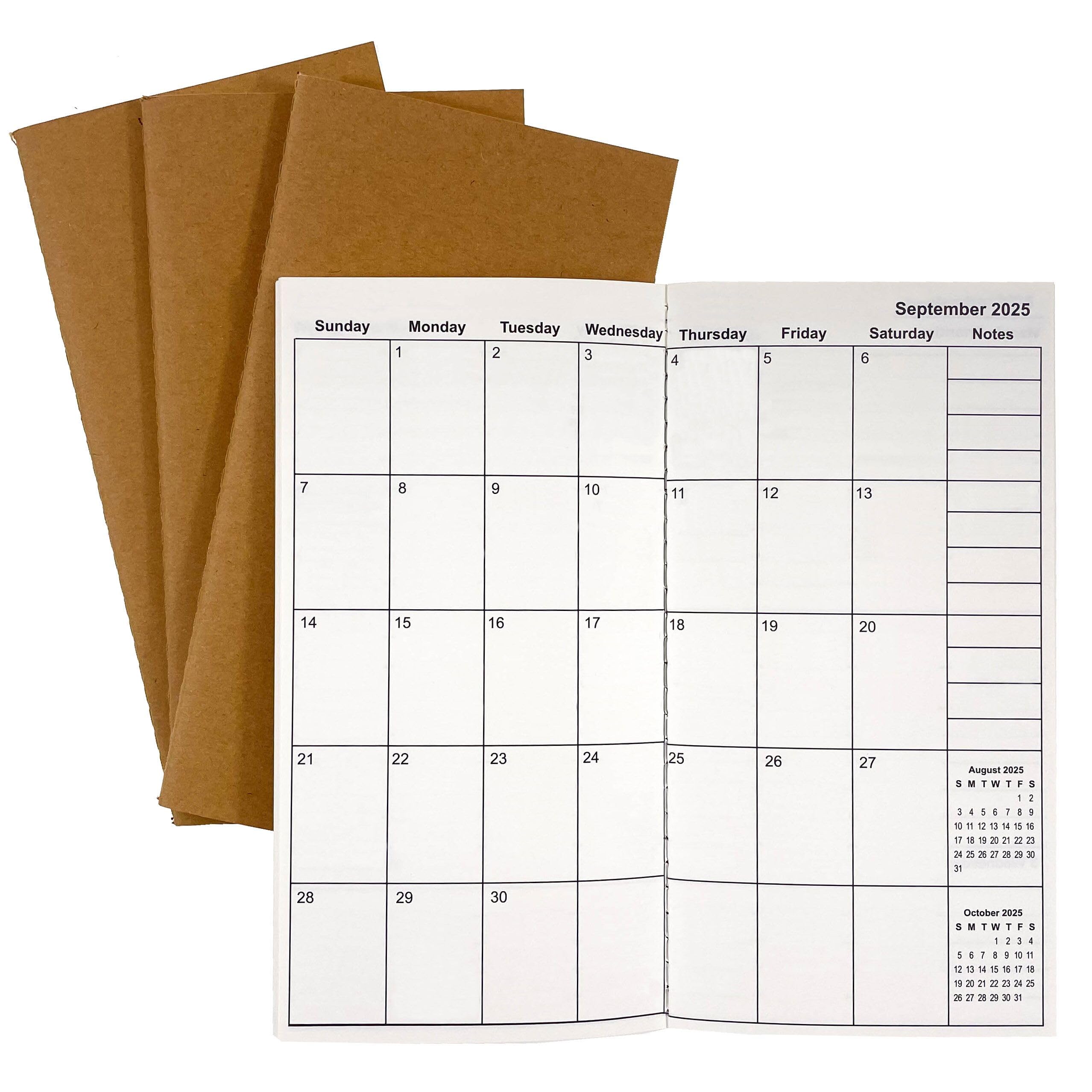 Travelers Notebook Inserts Jan 2025 - Jun 2026 | Weekly & Monthly Planner | Regular Size TN Journal (8.3 x 4.3 inches) | Set of 3 | Perfect for Bullet Journaling, Travel Planning & Daily Organization