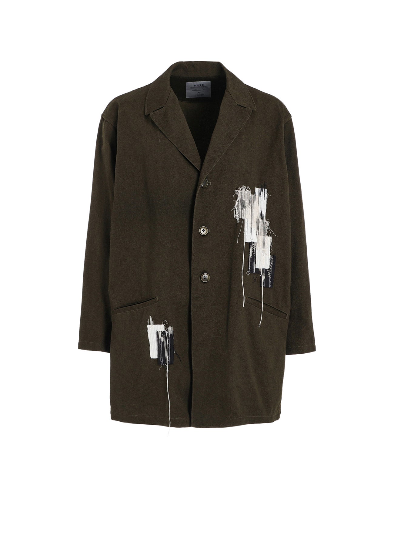 Vintage Boro Applique Cotton Drill Long Jacket for Women - Boho Chic Outerwear for Casual Wear, Street Style & Layering