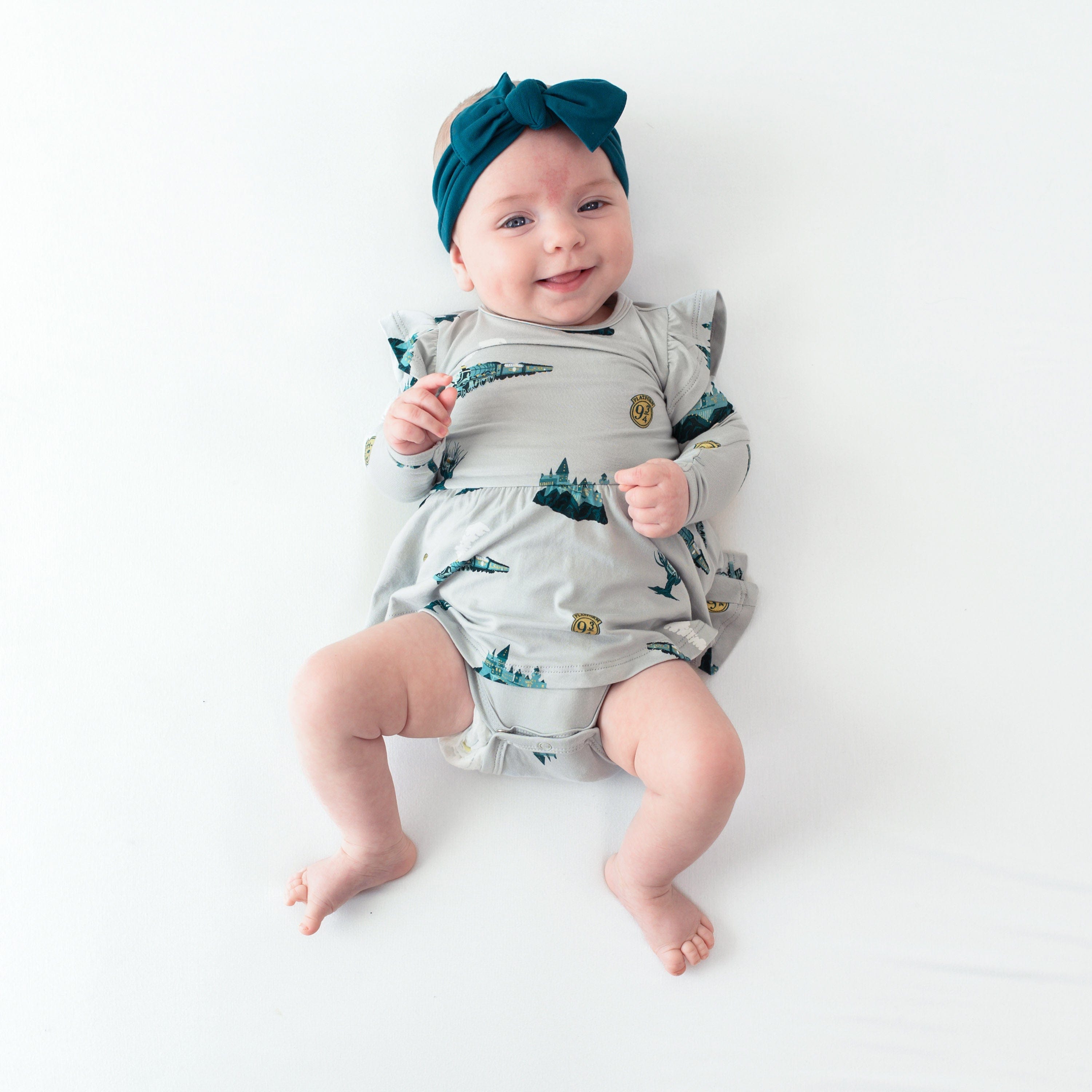 Long Sleeve Twirl Bodysuit Dress for Girls - Soft Stretchy Journey Print Outfit | Perfect for Birthday Parties, Photo Shoots & Everyday Play