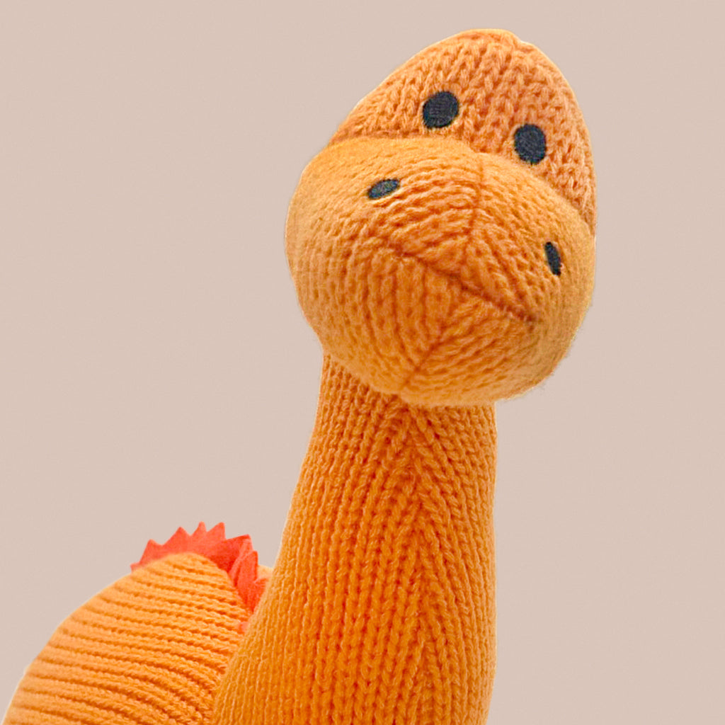 Cute Dinosaur Plush Toy & Custom Name Pyjama Set - Orange Dino Themed Sleepwear for Kids | Perfect for Birthday Gifts, Bedtime & Nursery Decor