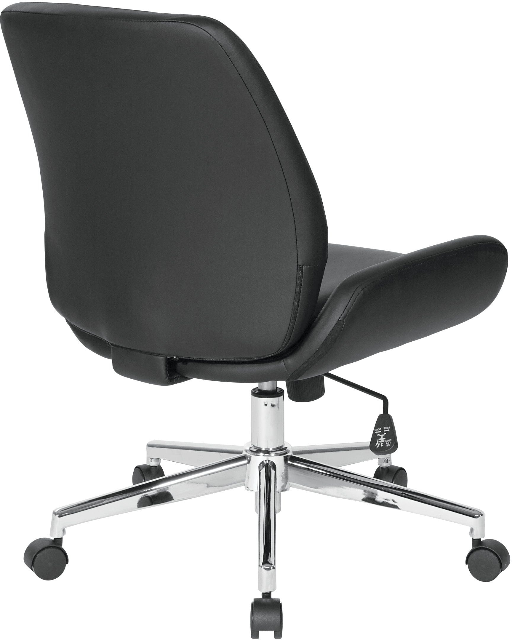 Office Star Faux Leather Home Office Chair with Chrome Base [FL61903C] - Ergonomic Desk Chair for Work from Home, Computer Gaming & Study