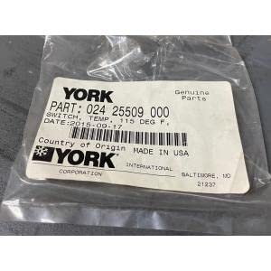 YORK 024-25509-000 115°F Temperature Switch Thermostat - HVAC System Replacement Part for Home & Commercial Heating Units