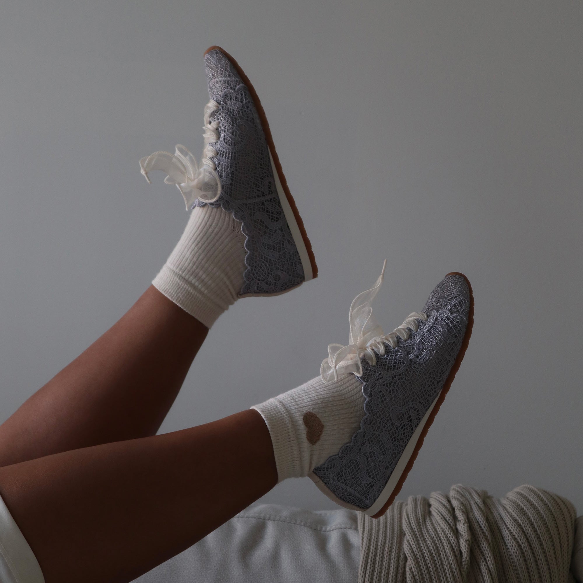 **Dayana Sneakers for Women - Dusty Blue Lace-Up Casual Shoes | Comfortable Walking & Fashion Sneakers for Everyday Wear**