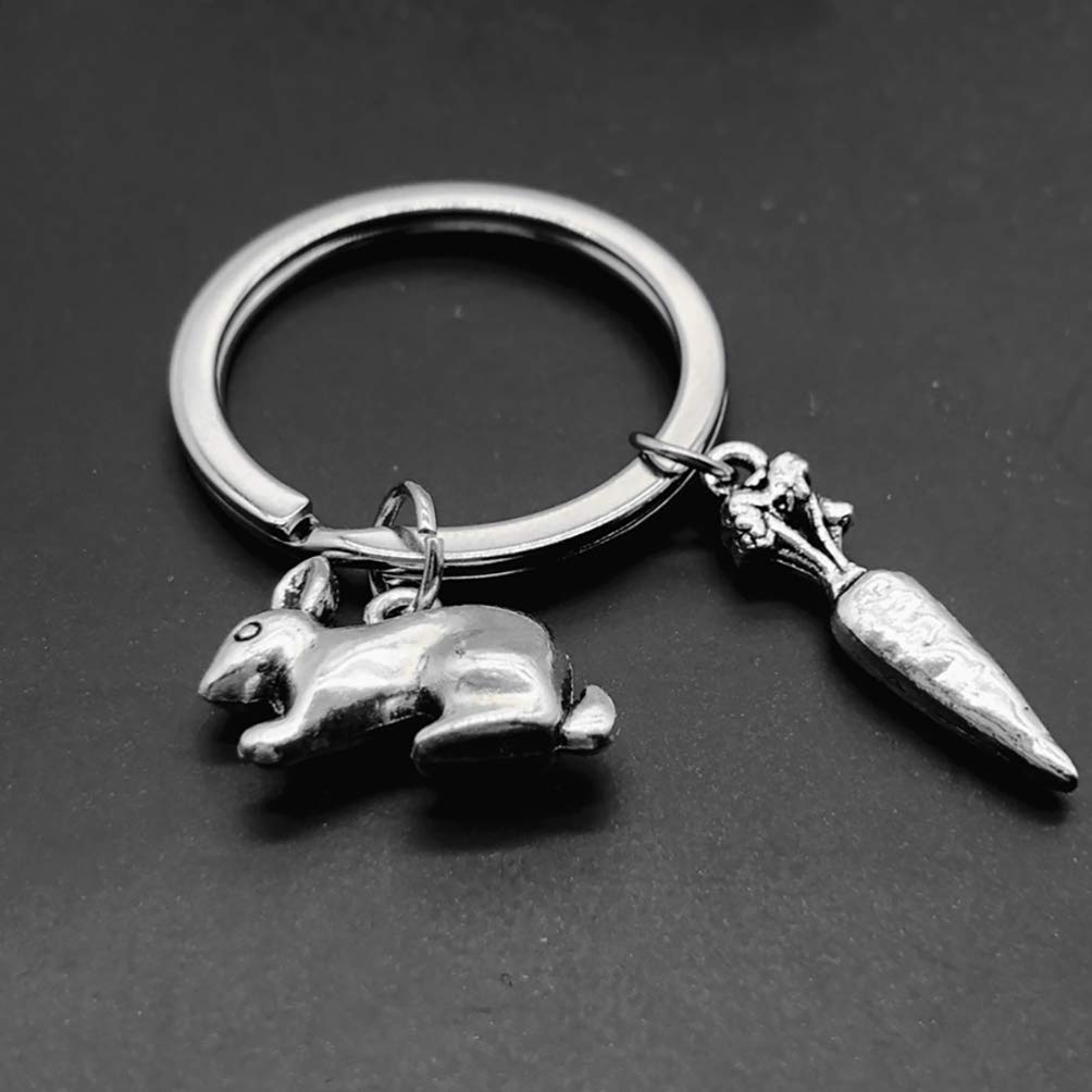 PRETYZOOM 1pc Alloy Carrot Keychain - Cute Rabbit Key Ring Pendant for Bags, Keys & Accessories | Perfect Gift for Home, Office & Travel Use