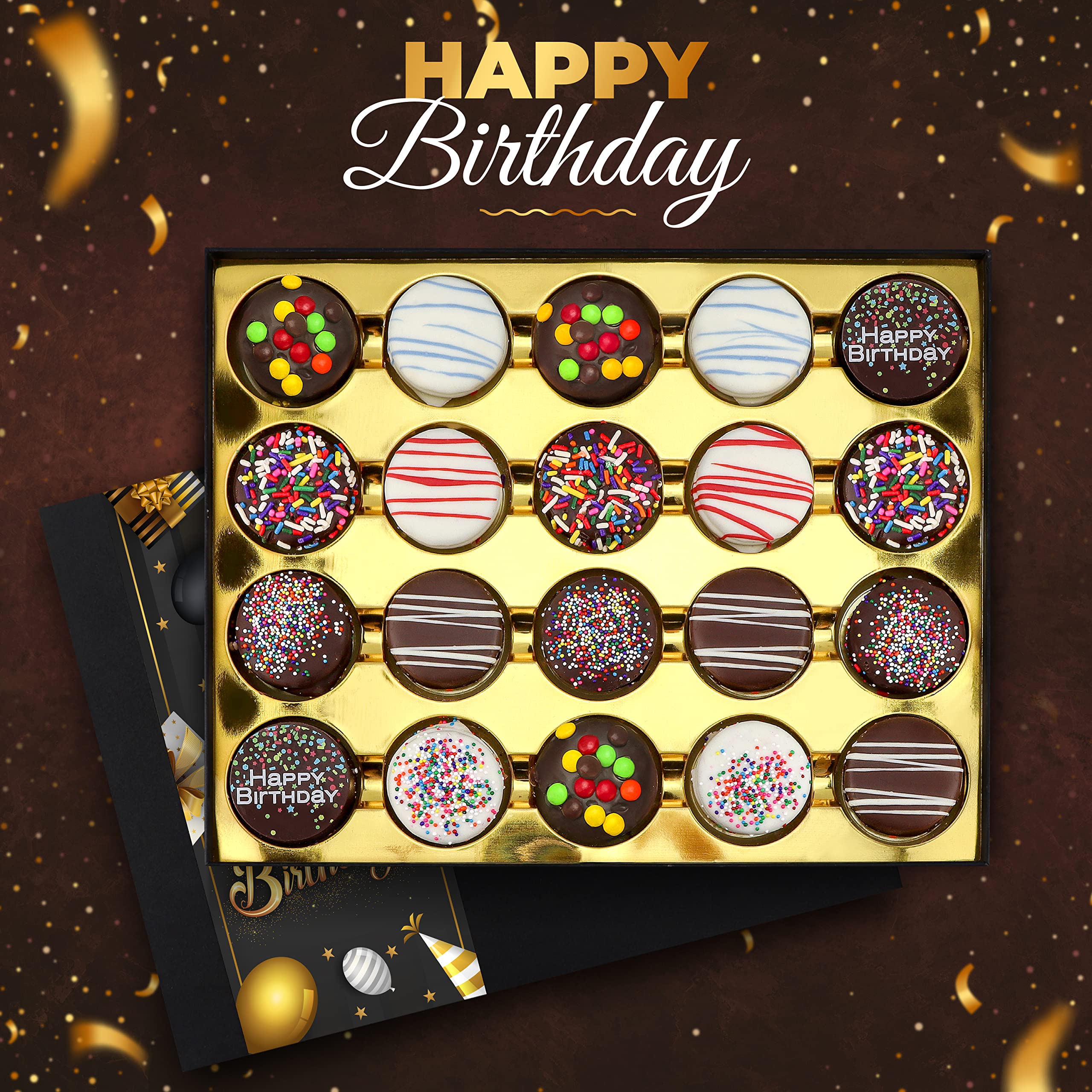 Gourmet Chocolate Cookies Birthday Gift Basket for Men & Women - 20 Count Deluxe Chocolate Gift Box by Empire Delights | Perfect for Birthday Celebrations, Corporate Gifts & Holiday Treats