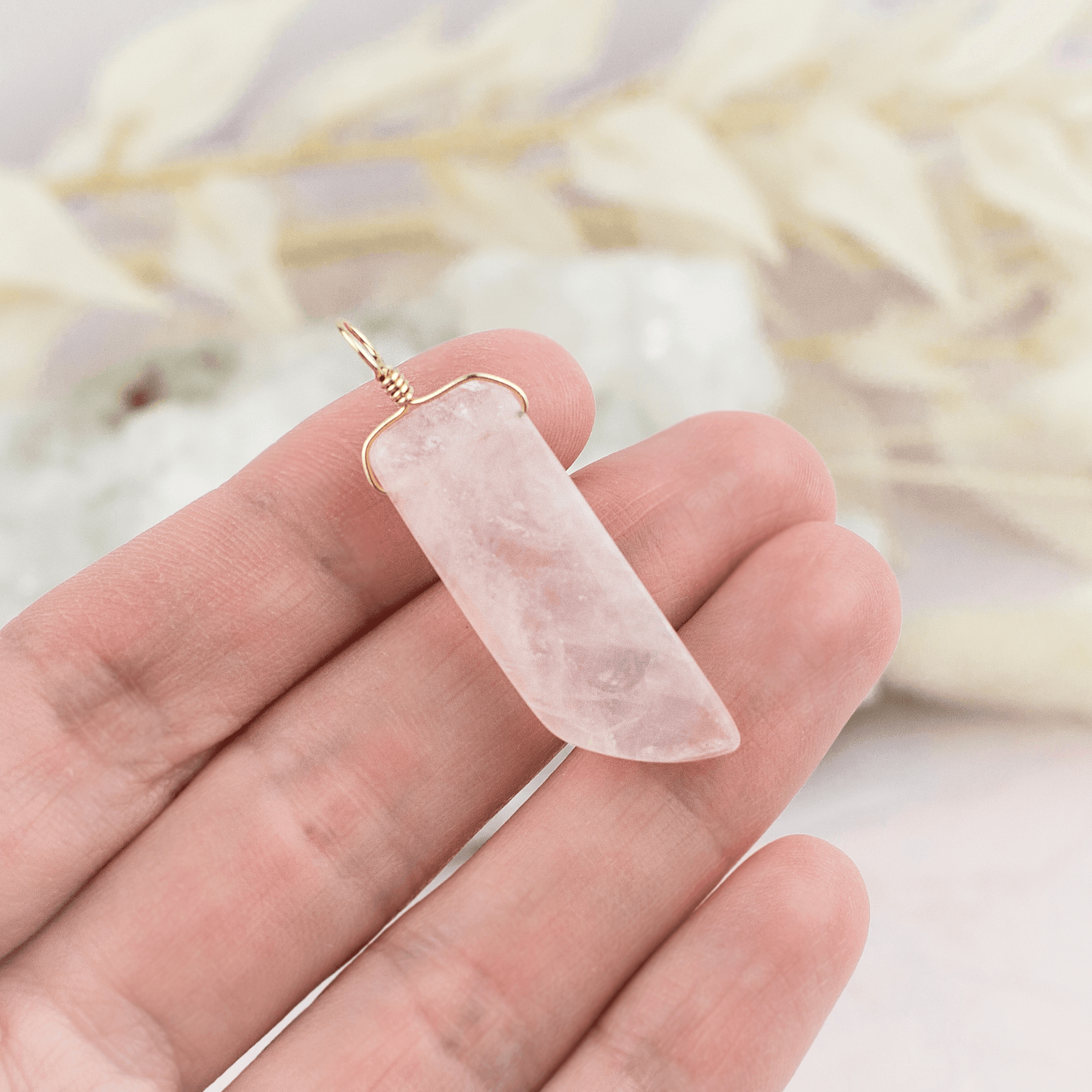 Rose Quartz Smooth Point Pendant Necklace - Healing Crystal Jewelry for Women, Chakra Balancing & Stress Relief - Perfect for Meditation, Yoga & Spiritual Gifts
