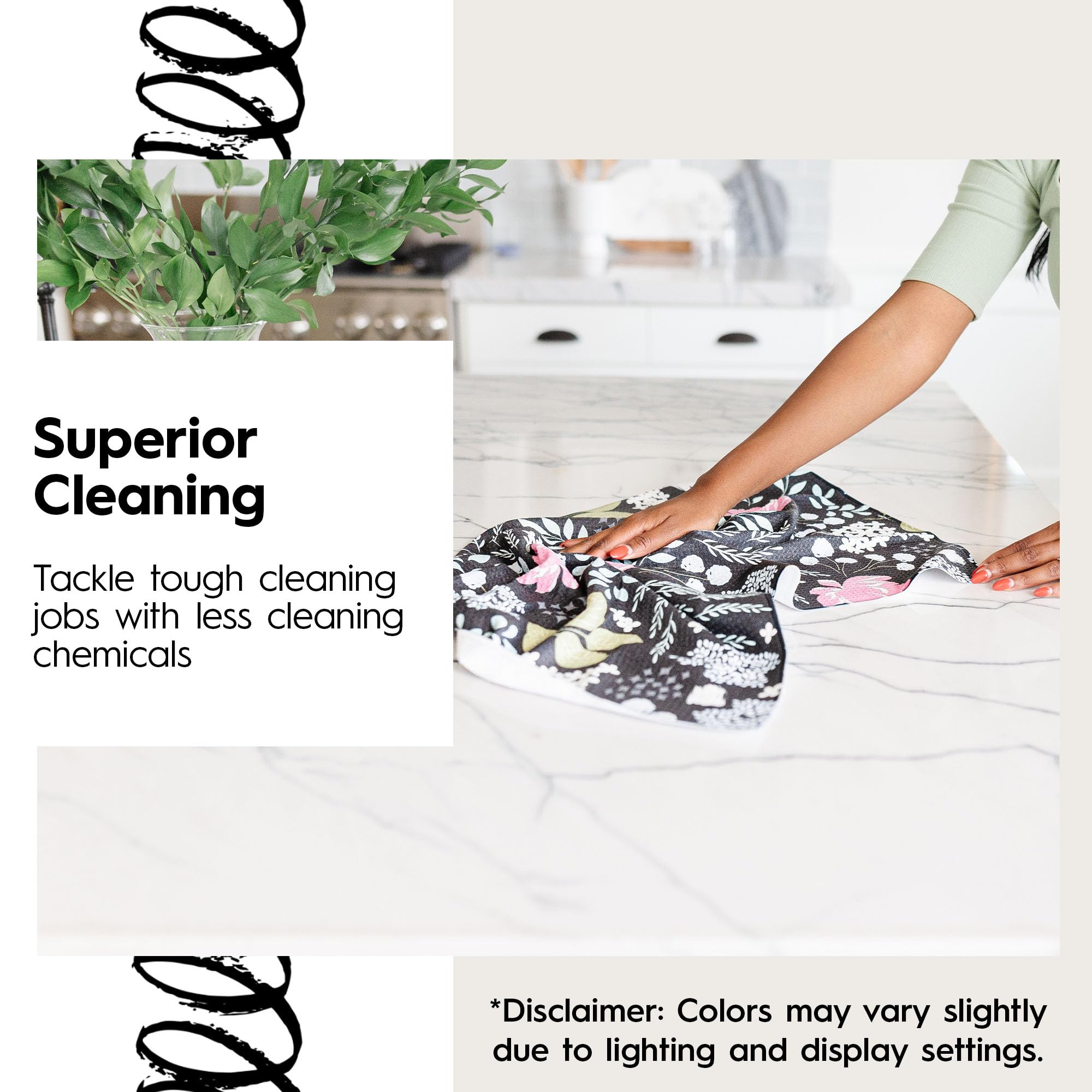 GEOMETRY Kitchen Tea Towel - Premium Quick Dry Microfiber Dish Towels 18x30 Inches - Super Absorbent & Lint-Free for Drying Dishes, Glassware & Countertops - Perfect for Kitchen, Dining & Hosting (1-Pack, Create Design)