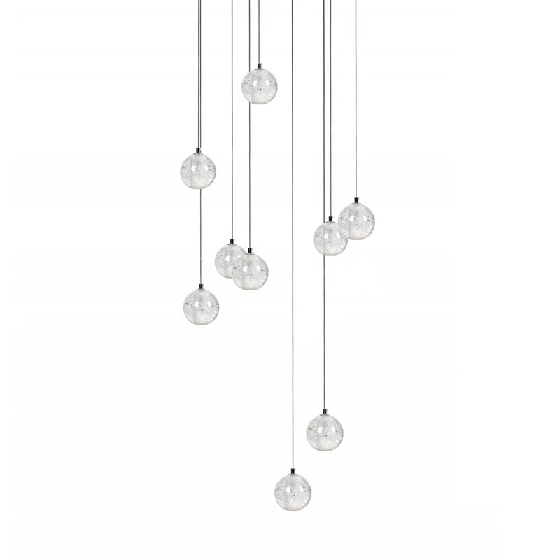 Elegant Ball Crystal Pendant Light - Modern Chandelier for Dining Room, Bedroom & Living Room Decor - Dimmable LED Hanging Light Fixture