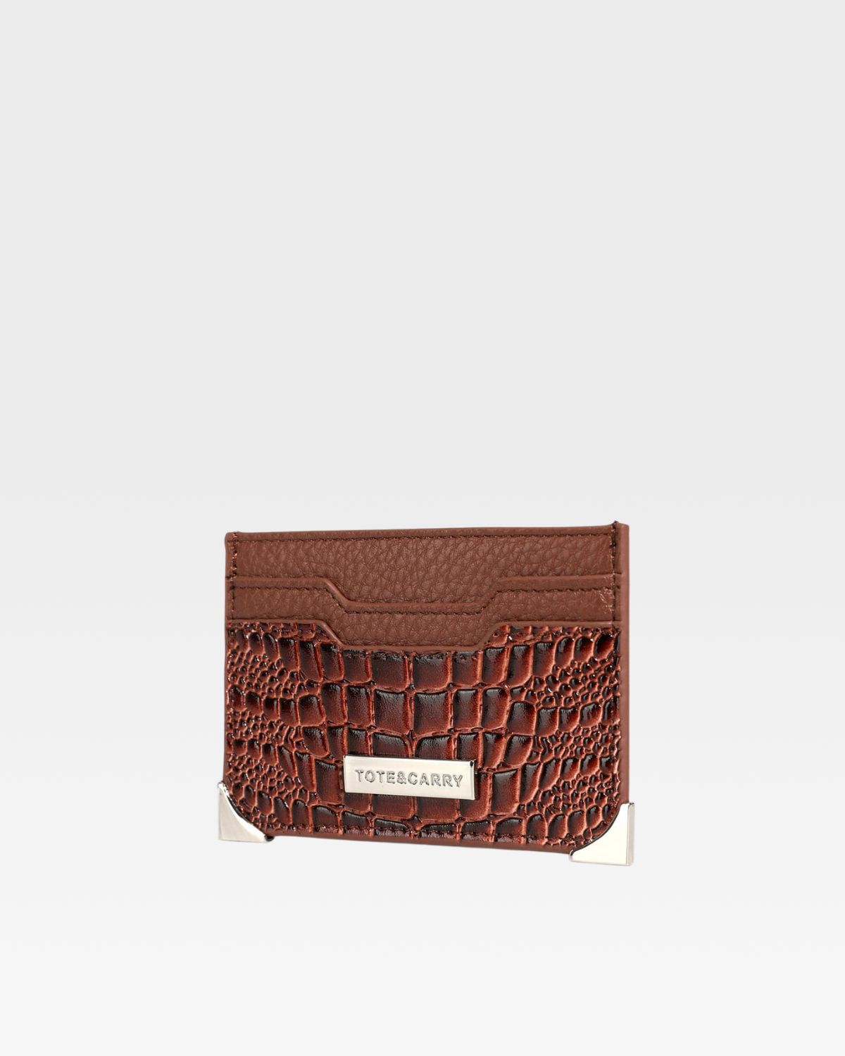 Premium Brown Crocodile Leather Card Holder Wallet - Slim RFID Blocking ID Credit Card Case for Men & Women - Perfect for Travel, Business & Everyday Use
