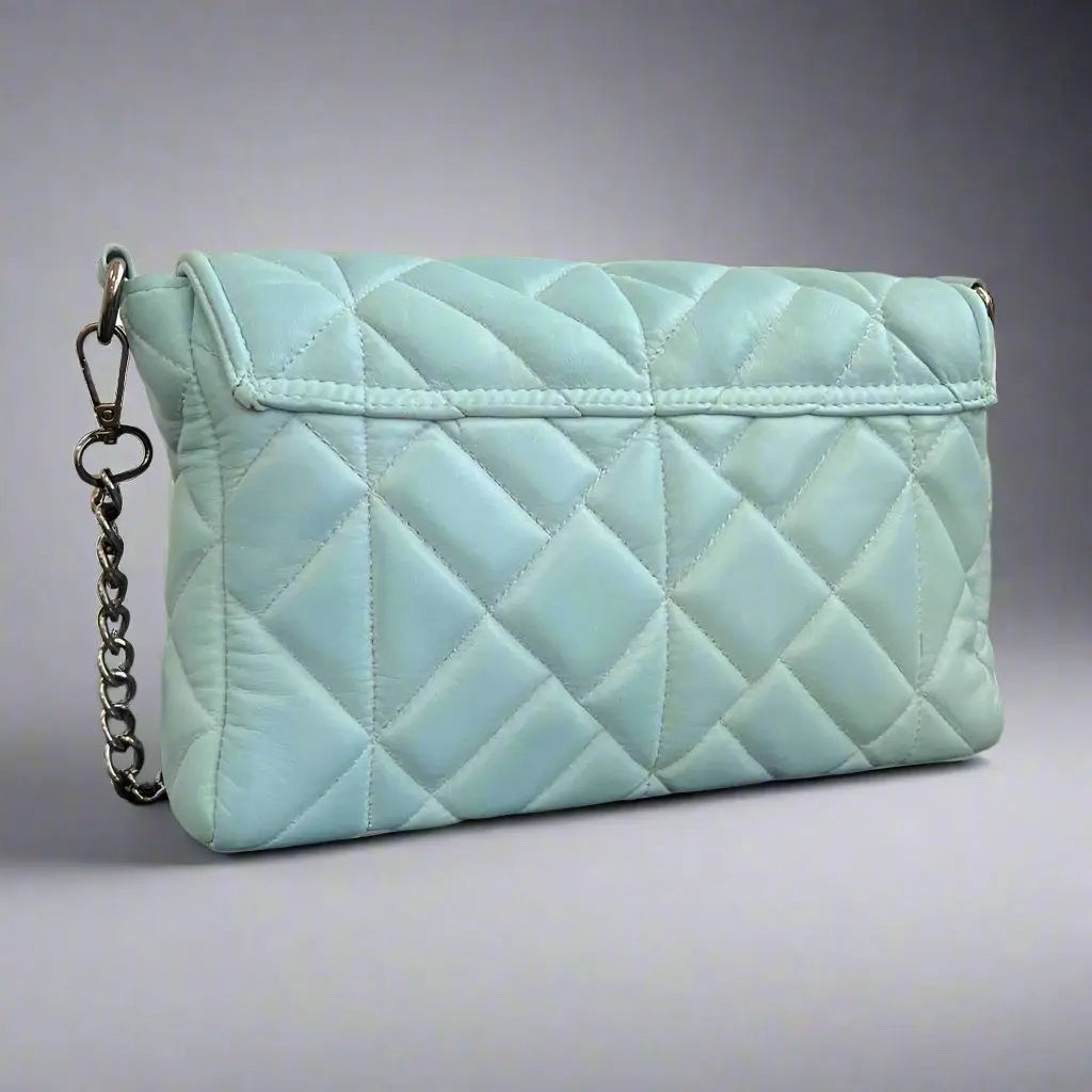 Quilted Soft Leather Crossbody Bag with Chain Strap - Stylish Women's Shoulder Purse for Daily Use, Work & Evening Out