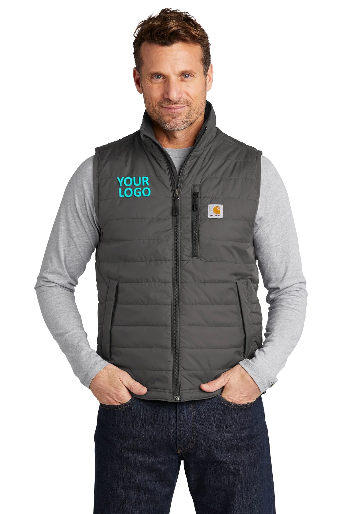 Carhartt Gilliam Vest for Men - Shadow Grey Work Vest with Durable Fabric - Perfect for Outdoor Work, Hunting & Casual Wear