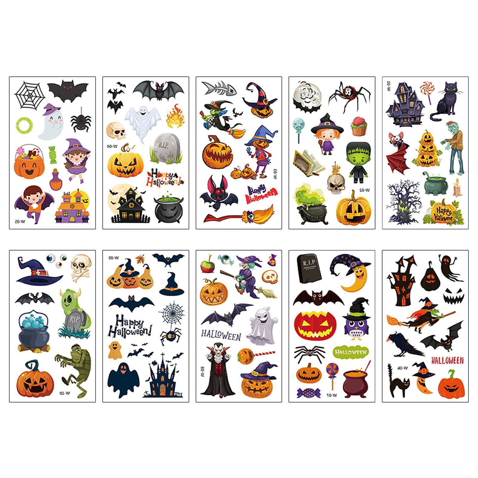 Scary Halloween Temporary Tattoos - Horror Party Tattoo Stickers for Girls, Carnival & Wall Decor (Colorful, One Size) - Perfect for Halloween Parties, Costume Events & Spooky Room Decor