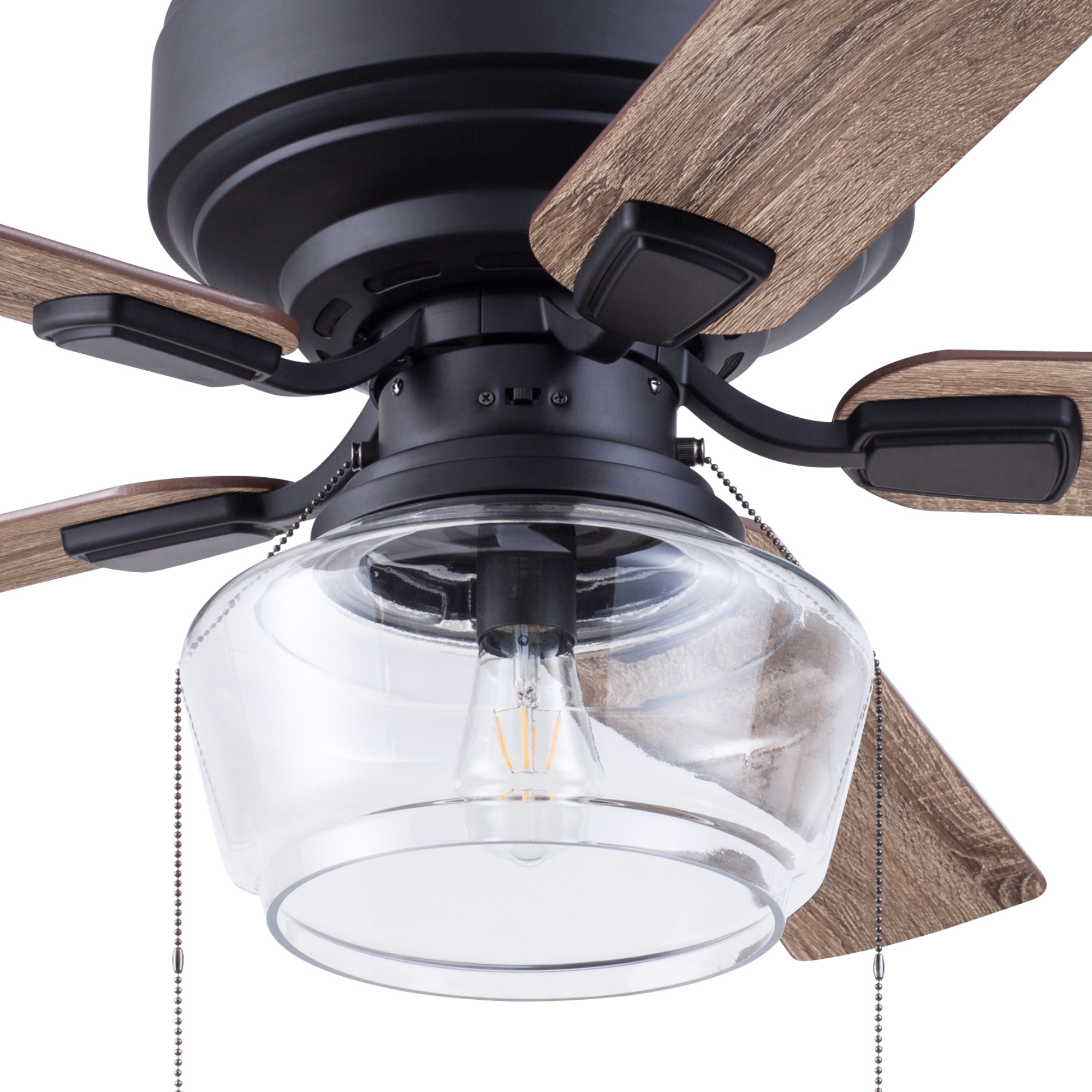 52 Inch MaCenna Ceiling Fan with Pull Chain - Matte Black Finish, Quick Attach™ Technology - Perfect for Living Room, Bedroom & Office Spaces