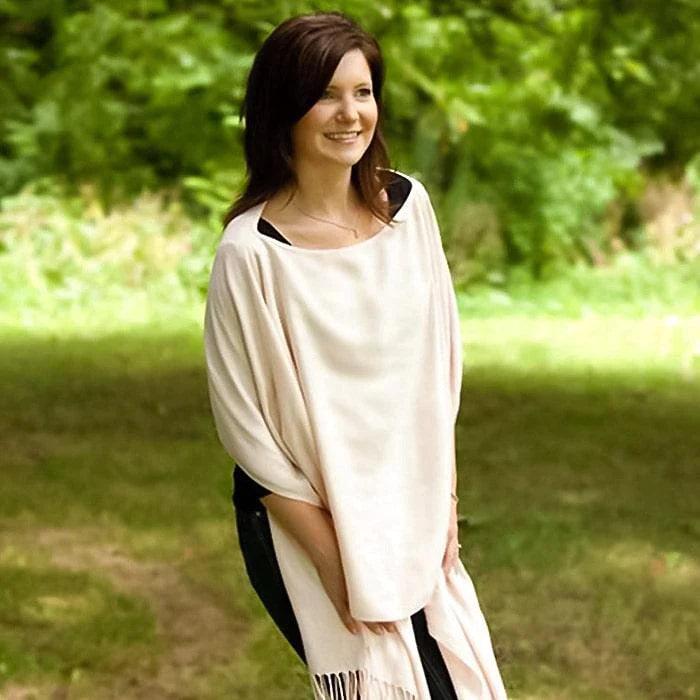 Jolly Jumper Pashmina Nursing Cover - Soft Breastfeeding Scarf & Shawl for Discreet Nursing in Public, Travel, and Outdoor Activities