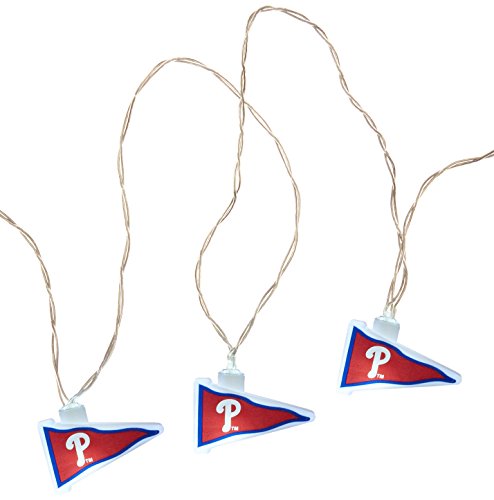 Topperscot by Boelter Brands MLB LED Pennant Party Lights - Outdoor & Indoor Sports Decor for Game Nights, Bars, and Man Caves