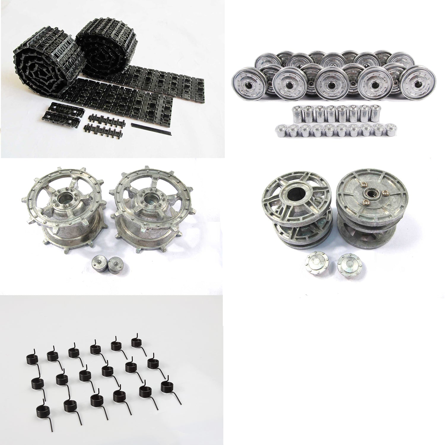 Upgraded 1/16 Scale Metal Spring Set with Tracks, Sprockets, Idlers & Road Wheels for German King Tiger 1228 RTR RC Tank - Durable Replacement Parts for Enhanced Performance in RC Tank Battles & Display Models