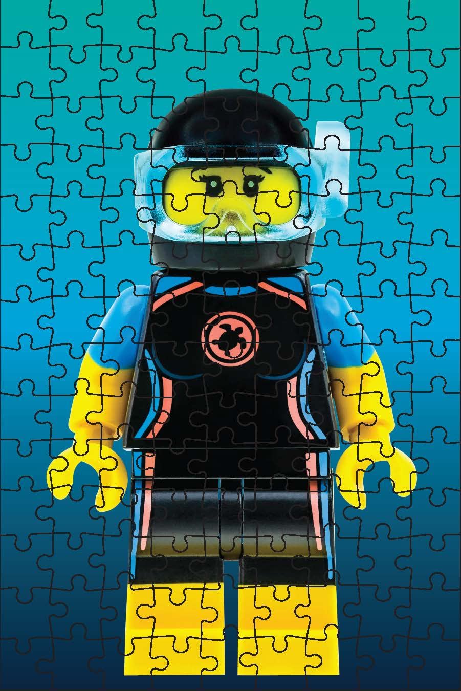 LEGO Mystery Minifigure Mini Puzzle (Blue Edition) - 126 Piece Jigsaw Puzzle for Kids & Adults | Fun Family Game Night Activity | Perfect Gift for LEGO Fans & Puzzle Lovers