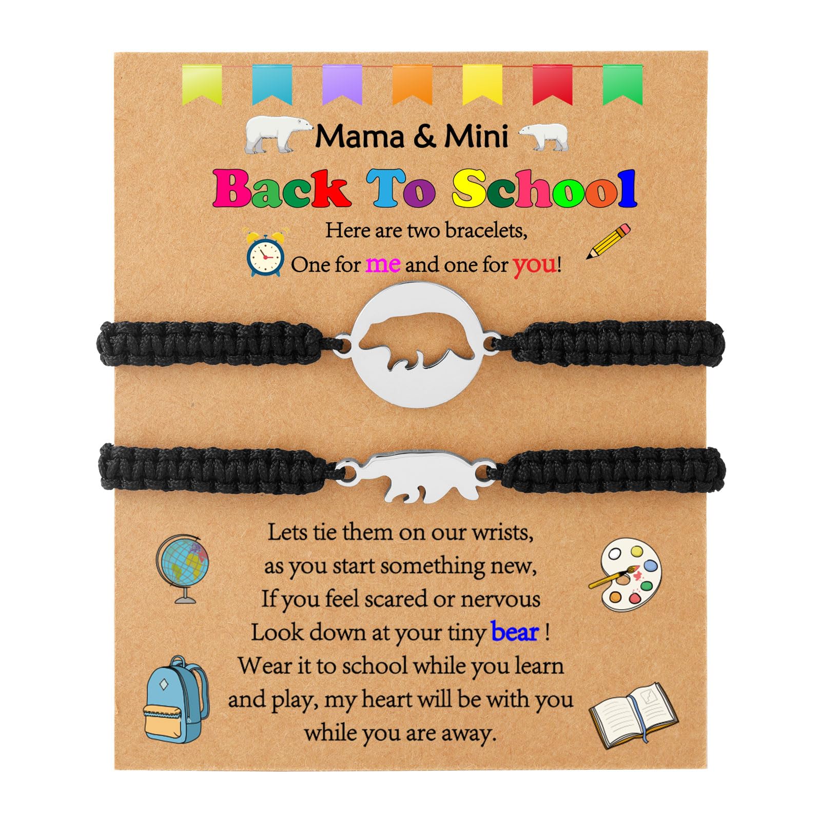 P. BLAKE Mother Daughter Bracelets Set - Matching Mommy and Me Jewelry Gifts for Women, Girls & Boys - Back to School, Kindergarten, Birthday & Mother's Day Presents - Perfect for Family Bonding & Special Occasions