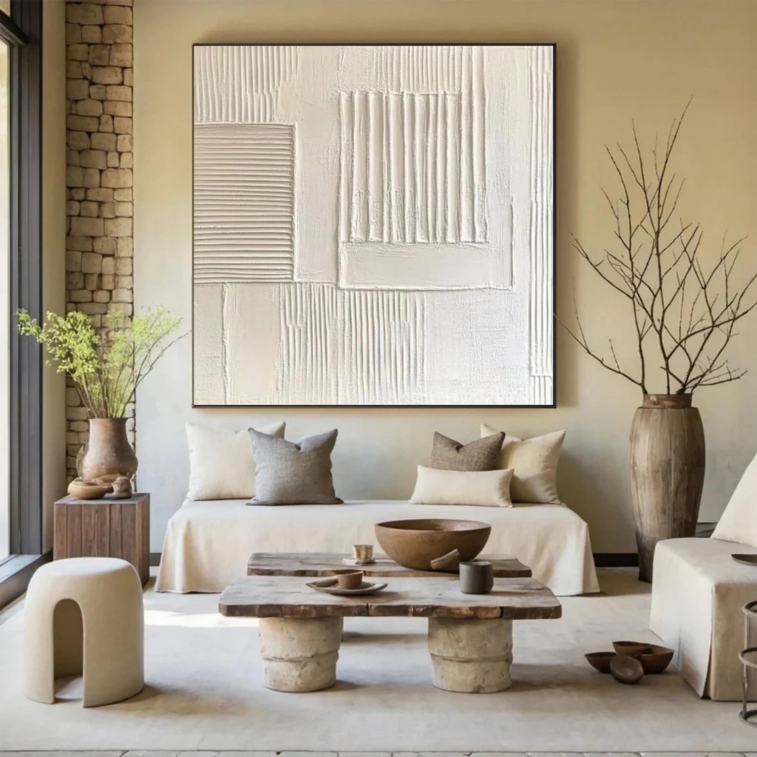 Beige & Brown Abstract Wall Art Print #BB128 - Modern Home Decor for Living Room, Bedroom & Office