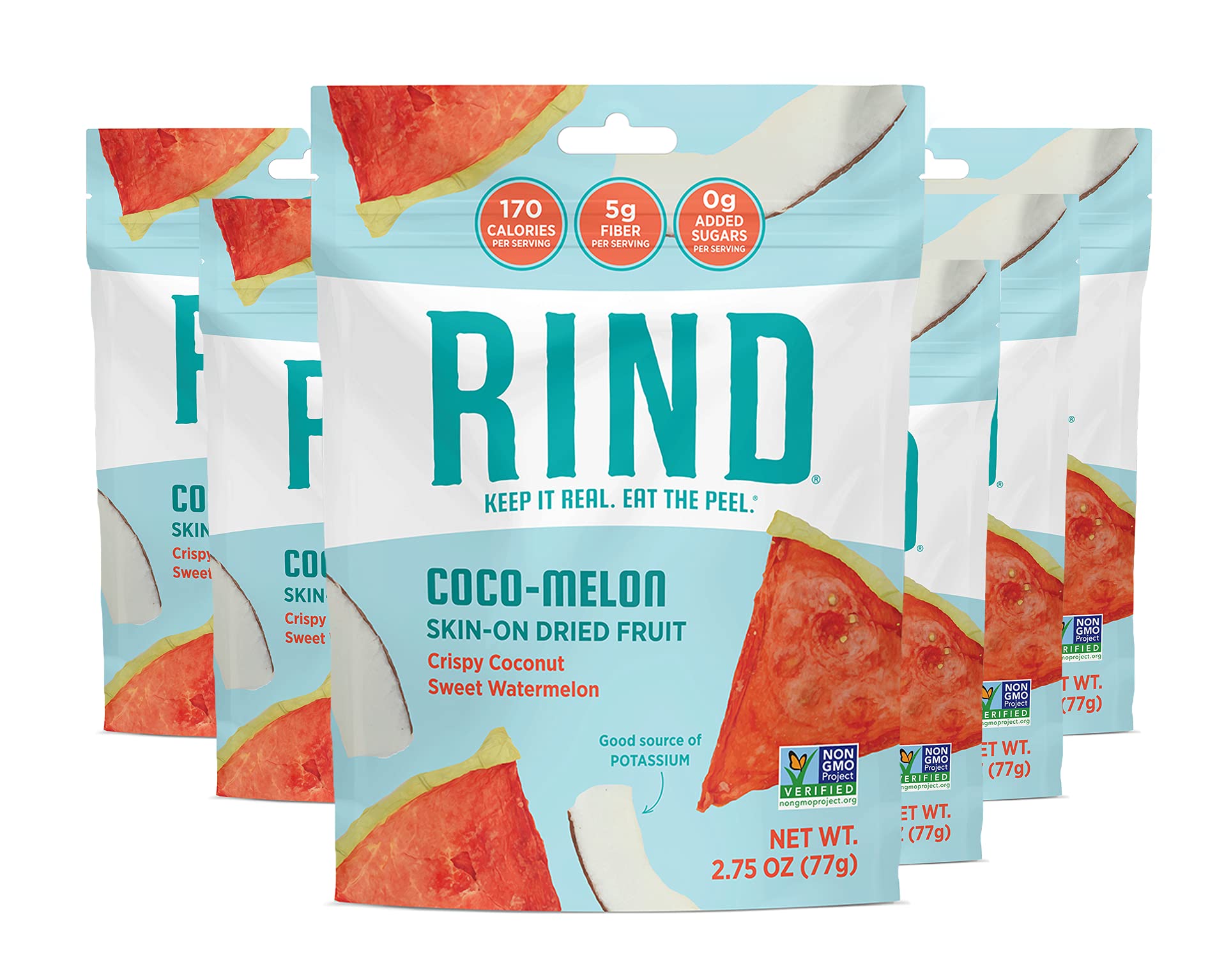 Organic Coco-Melon Dried Fruit Snacks - Superfood Blend with Coconut & Watermelon | High Fiber, Vegan, Paleo, Non-GMO | 2.75oz Pack of 6 | Healthy On-the-Go Snack for Work, School & Travel