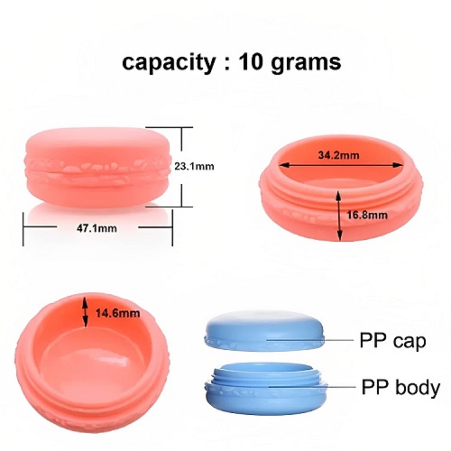 10g Cute Macaron Cookie Shape Plastic Refillable Empty Lip Balm Containers (Purple, 3 Pack) - Perfect for DIY Lip Balm, Homemade Cosmetics & Travel-Friendly Makeup Storage