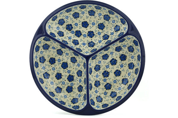 10 Divided Dish with Flowing Blue Design - Perfect for Serving Appetizers, Sushi, and Party Snacks at Home Gatherings