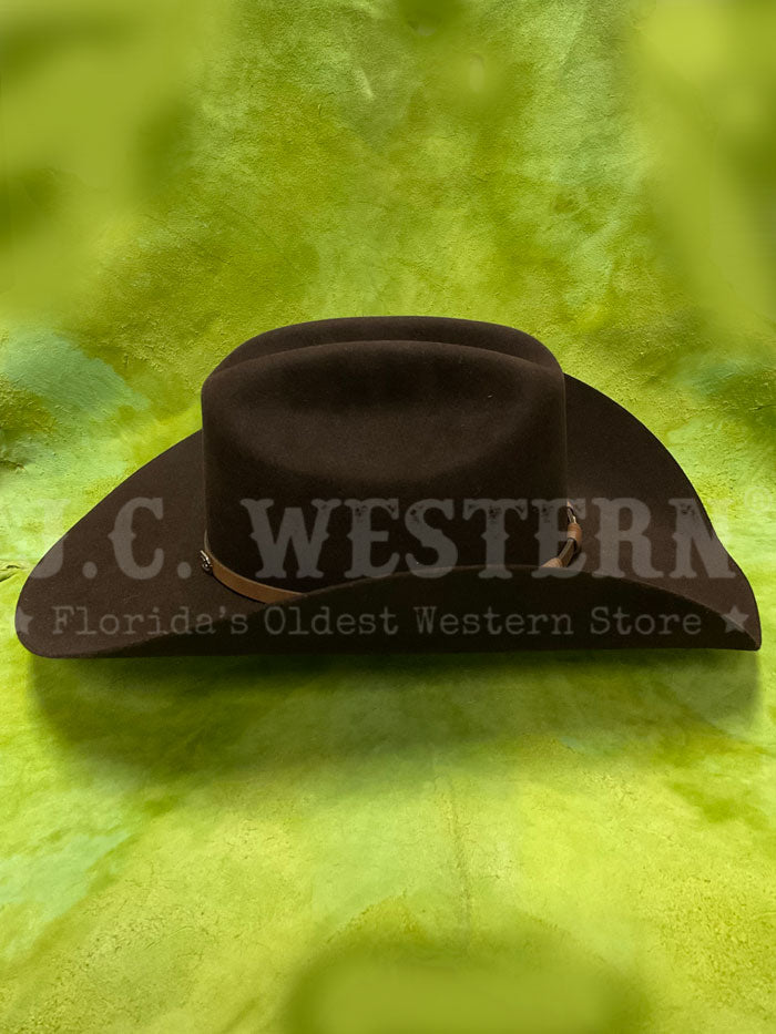 Justin JF0657TOWN CHO 6x Townes Western Felt Hat in Chocolate Brown - Perfect for Cowboy Rides, Country Music Festivals & Western Fashion Outfits