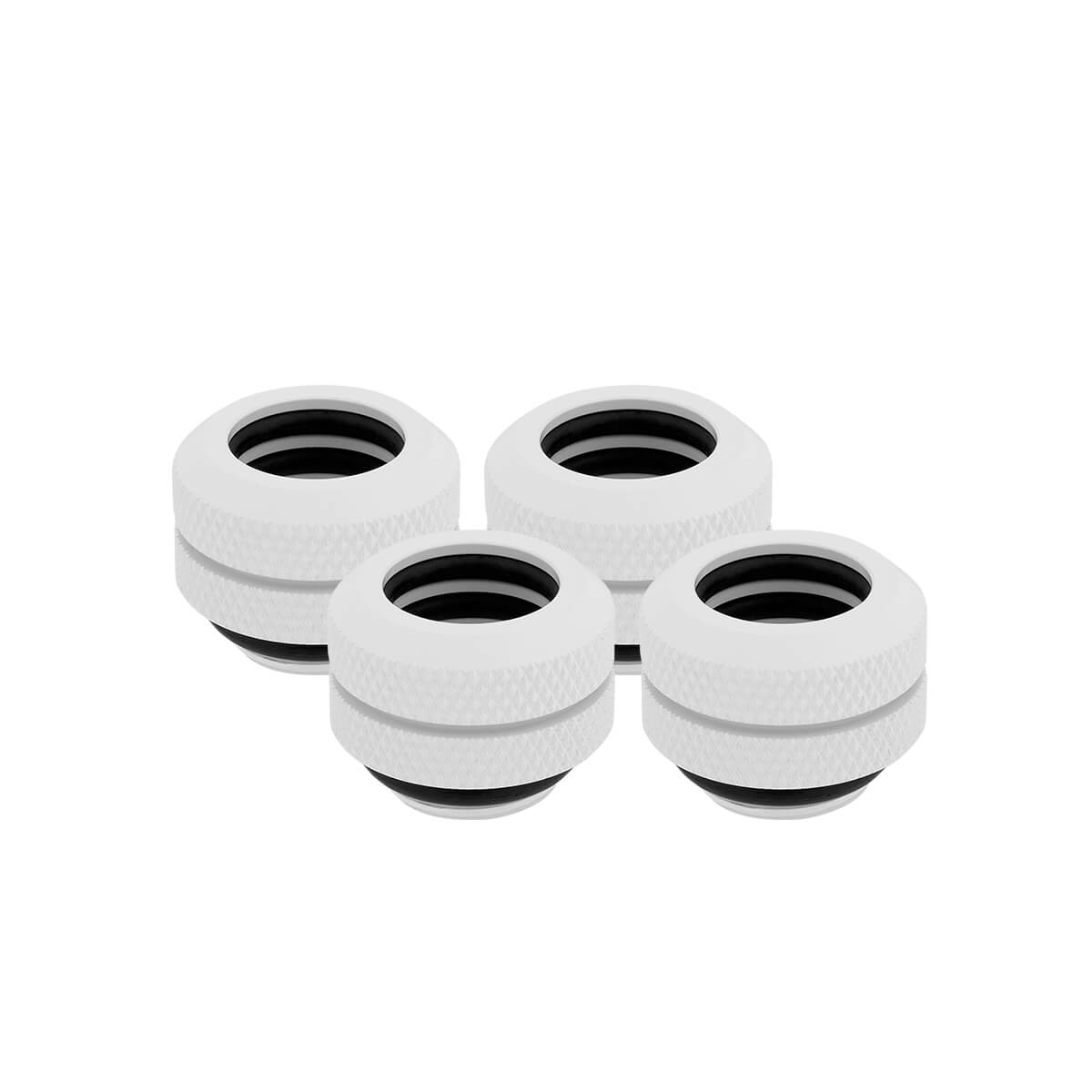 Corsair Hydro X Series XF Hardline 12mm Compression Fittings - 4 Pack (White) | Premium PC Water Cooling Components for Custom Gaming Rigs & Workstations