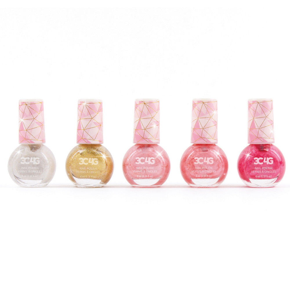 3C4G Glamorous Nail Polish Set - Pink & Gold Hexagon Nail Art Collection for Women | Perfect for Parties, Weddings & Special Occasions