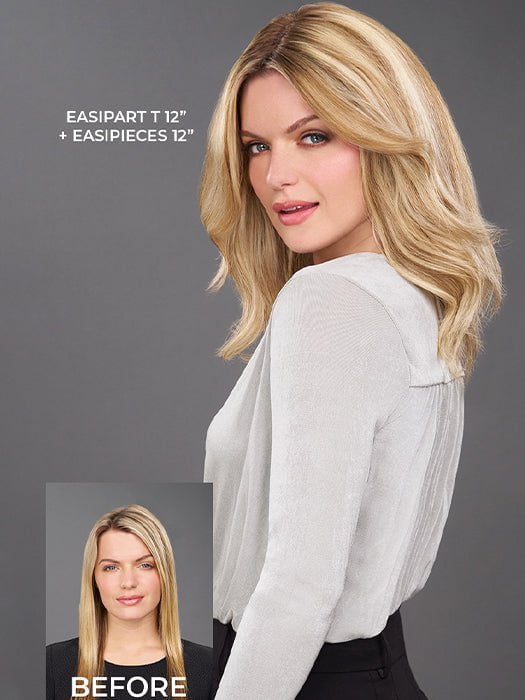 easiPart T 12 | Remy Human Hair Topper with Mono Top for Thinning Hair | Perfect for Daily Wear & Special Occasions