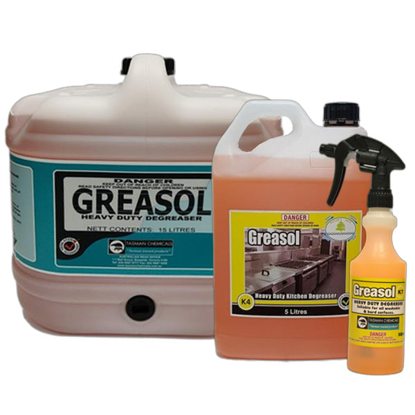 Tasman Chemicals Greasol Heavy Duty Kitchen Degreaser - Powerful Stain Remover for Stoves, Ovens & Grills - Commercial & Home Use