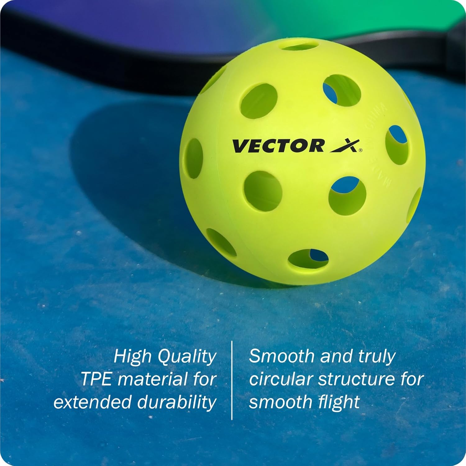 Premium Vector X Pickleballs - Pack of 6 | Durable Outdoor Sports Balls for Pickleball Tournaments & Backyard Games