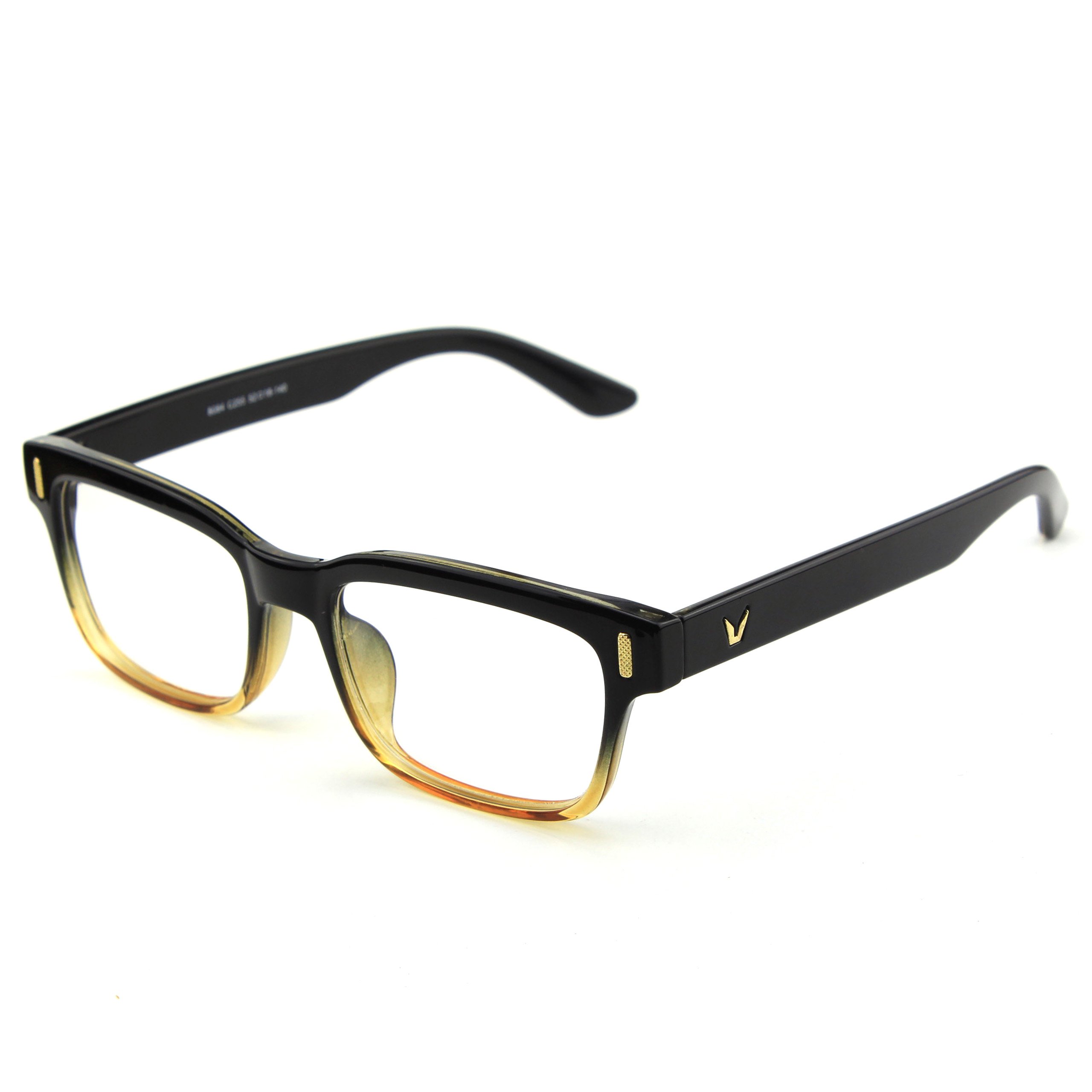 GQUEEN Fake Clear Glasses Non-Prescription Eyeglasses - Trendy Rectangular Frame for Men & Women | Perfect for Fashion, Cosplay, and Daily Wear (Model 201512)