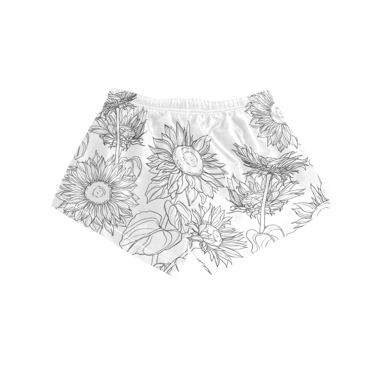ALAZA Women's Sunflower Print Drawstring Shorts - Casual Summer Beach Shorts for Women - Perfect for Vacation, Poolside Lounging & Outdoor Activities