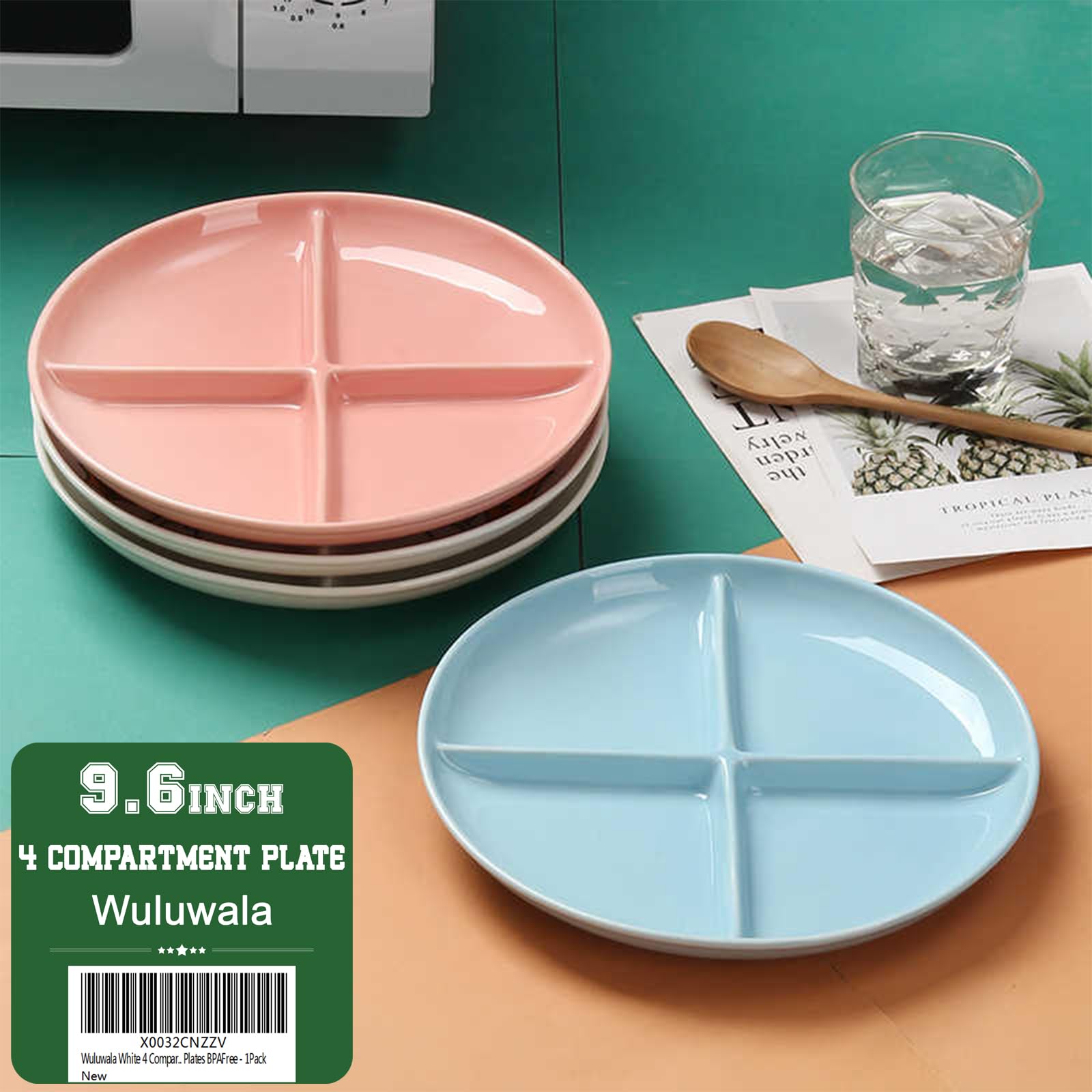 **Red Divided Portion Control Plates for Adults & Kids - BPA Free Dinner Tray, Snack & Fruit Plate for Toddlers & Families - Perfect for Meal Prep, Portion Control, and Healthy Eating at Home or Parties**