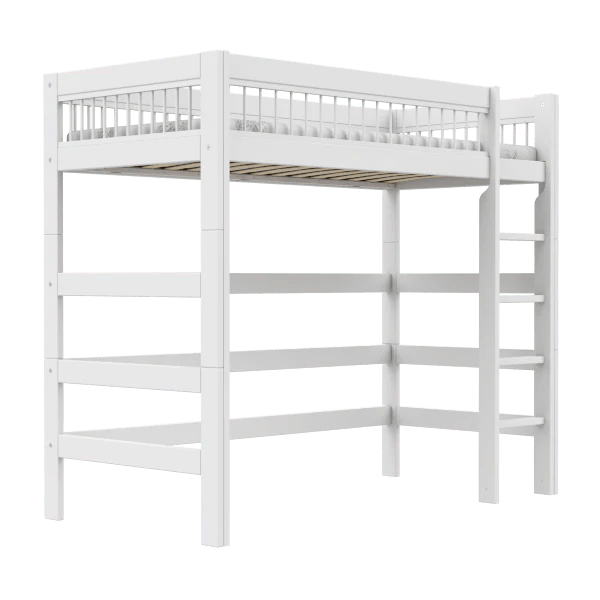 High Sleeper Bed 177cm with Ladder - Sturdy Loft Bed for Teens & Adults - Perfect for Small Rooms, Dormitories & Studio Apartments