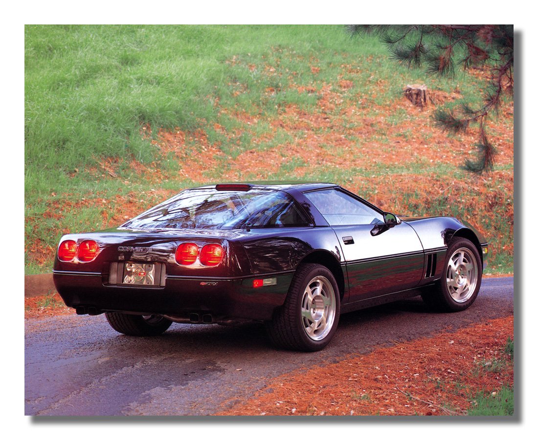 Black Chevrolet ZR-1 Corvette Chevy Car Photo Wall Art - Framed & Matted Print for Home, Office, Man Cave Decor - Perfect Gift for Car Enthusiasts