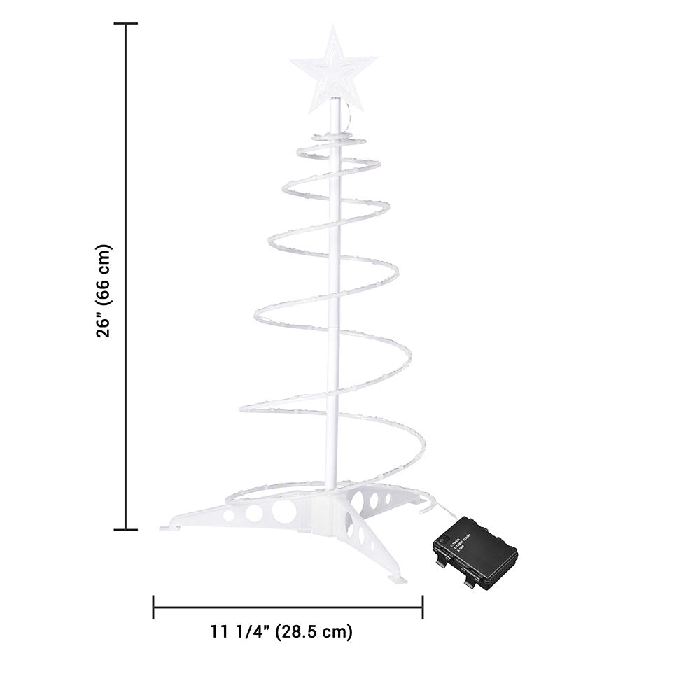 2ft Small Pre-Lit Spiral Christmas Tree with Battery Operation - Perfect for Tabletop Decor, Office, and Home Holiday Display | TheLAShop