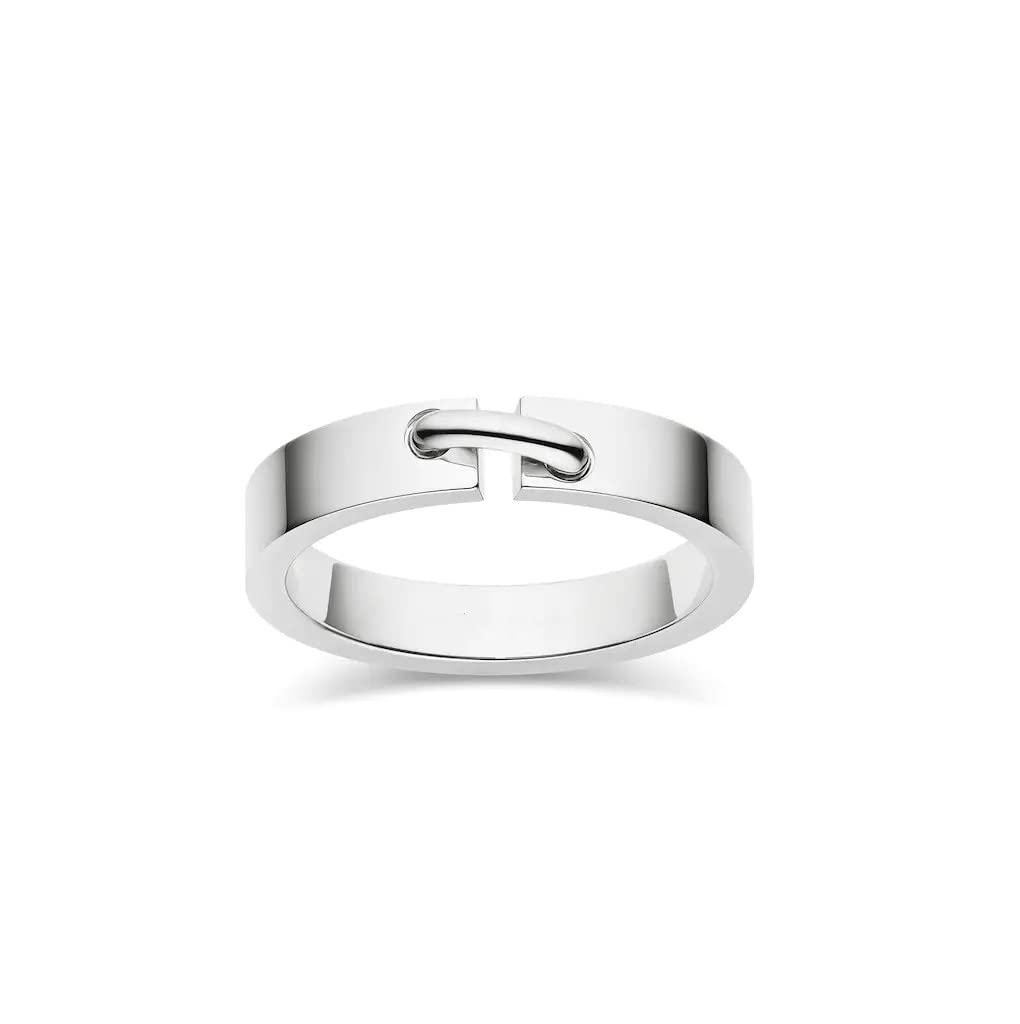YDD 4mm Sterling Silver Wedding Ring for Men - Comfort Fit Simple Gold Band - Perfect for Engagement, Wedding, Anniversary & Everyday Wear