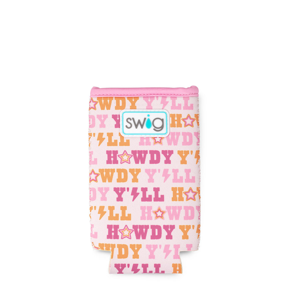 Howdy Y'all Slim Can Cooler - Insulated Beverage Sleeve for 12oz Cans - Perfect for Camping, BBQs, and Outdoor Parties