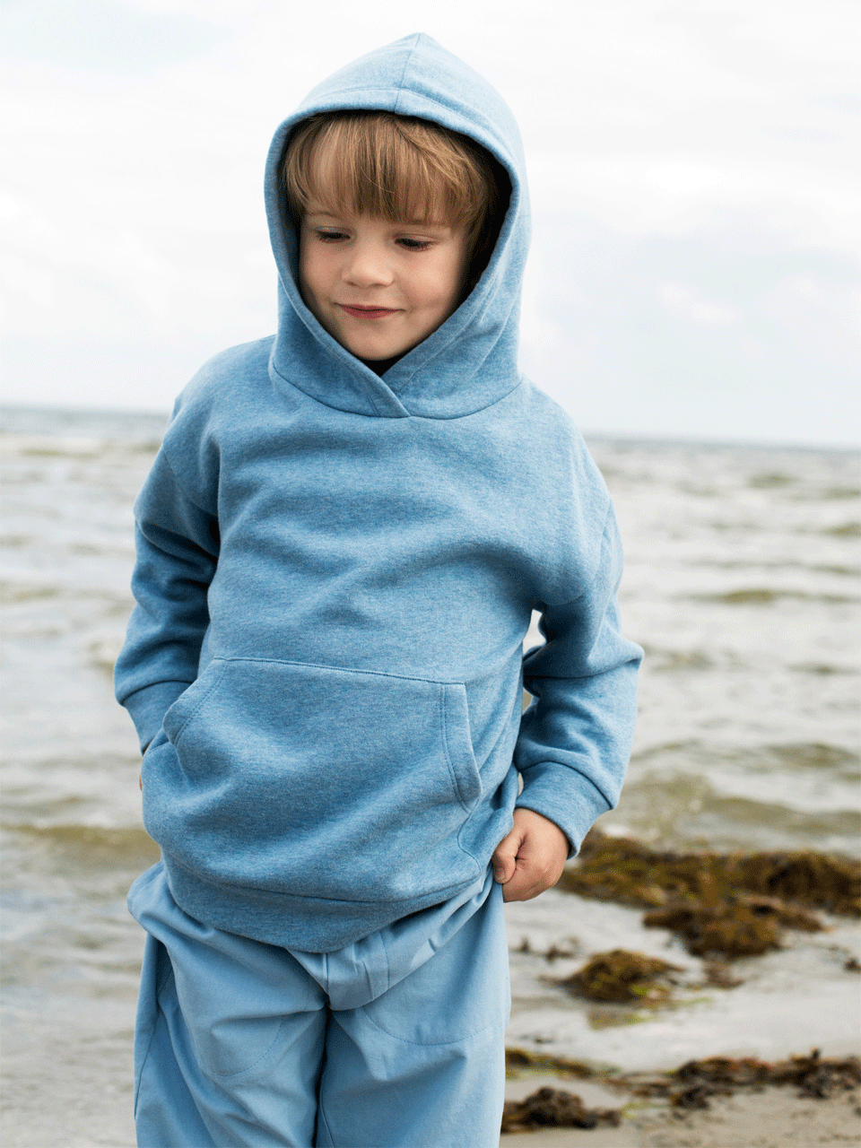 Serendipity Azur Organic Cotton Hoodie for Men & Women - Eco-Friendly Comfort Wear for Casual Outfits, Yoga, and Outdoor Activities