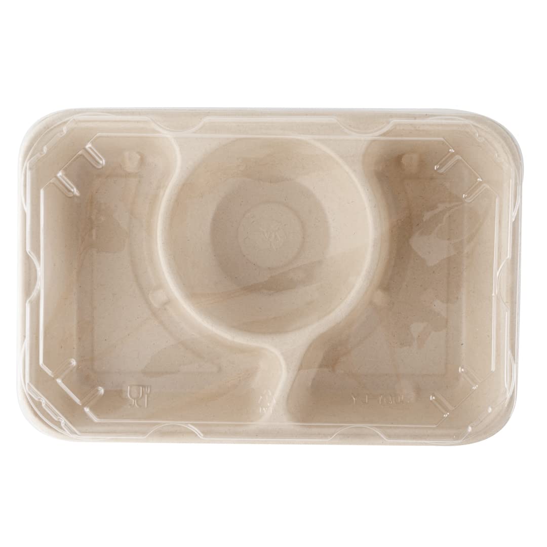 Restaurantware 100-Pack Disposable PET Plastic Lids for To-Go Containers - 9.5 x 6.4 Inch Clear Pulp Tek Lids (Containers Sold Separately) - Perfect for Food Service, Takeout Meals & Catering Events