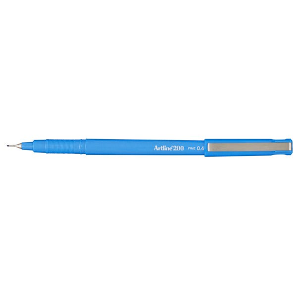 Artline 200 Bright Fineliner Pen - 0.4mm Fine Tip Blue Ink - Pack of 12 - Perfect for Journaling, Note Taking & Art Projects